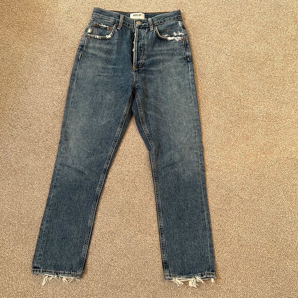 Agolde, high rise, straight leg jeans